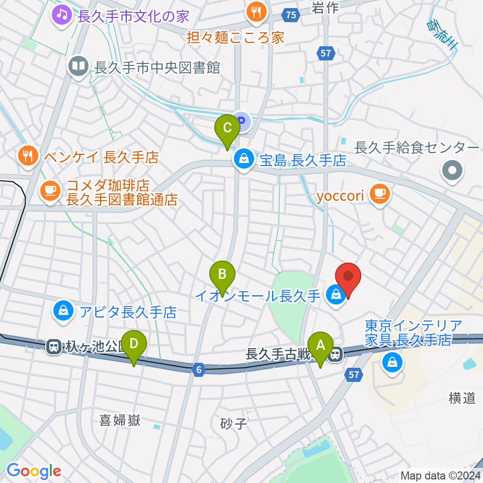 イオンシネマ長久手周辺のコンビニエンスストア一覧地図