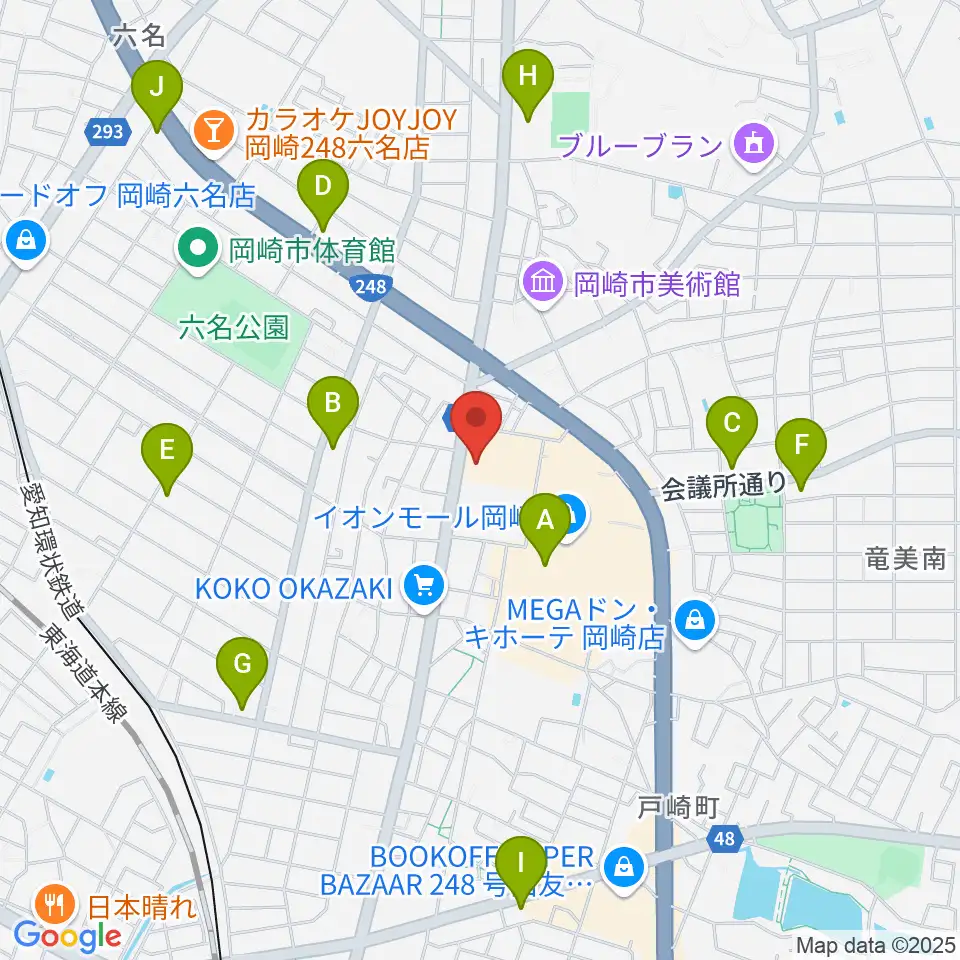 イオンシネマ岡崎周辺のコンビニエンスストア一覧地図