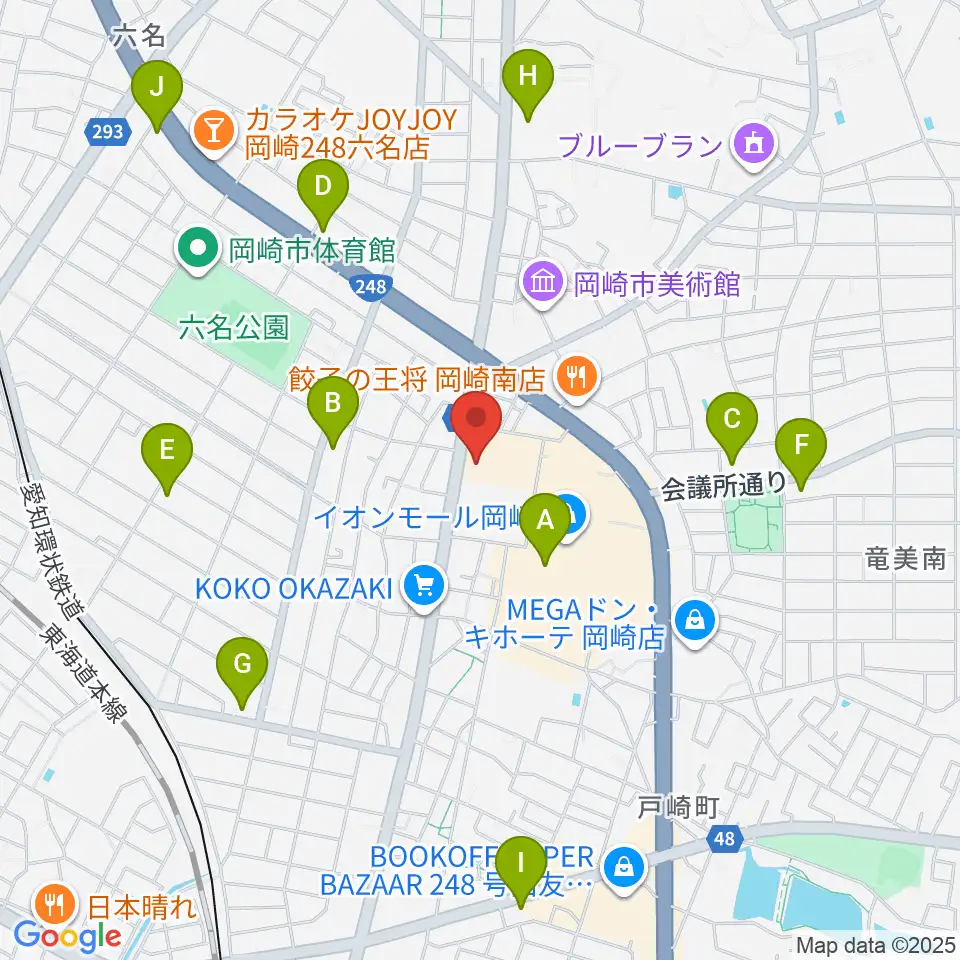 イオンシネマ岡崎周辺のコンビニエンスストア一覧地図