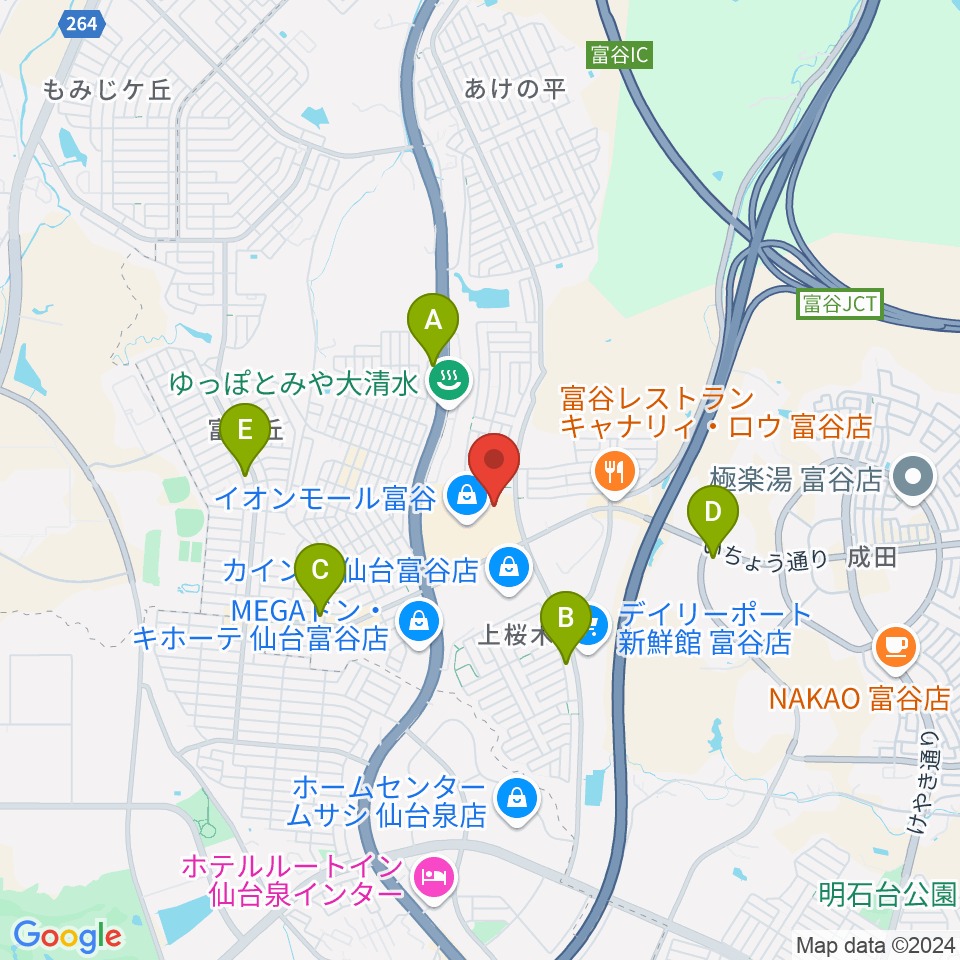 109シネマズ富谷周辺のコンビニエンスストア一覧地図