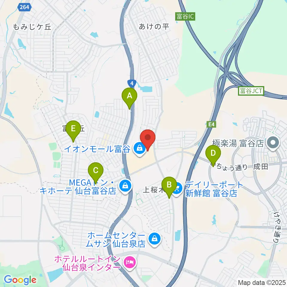 109シネマズ富谷周辺のコンビニエンスストア一覧地図