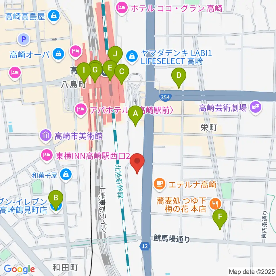109シネマズ高崎周辺のコンビニエンスストア一覧地図