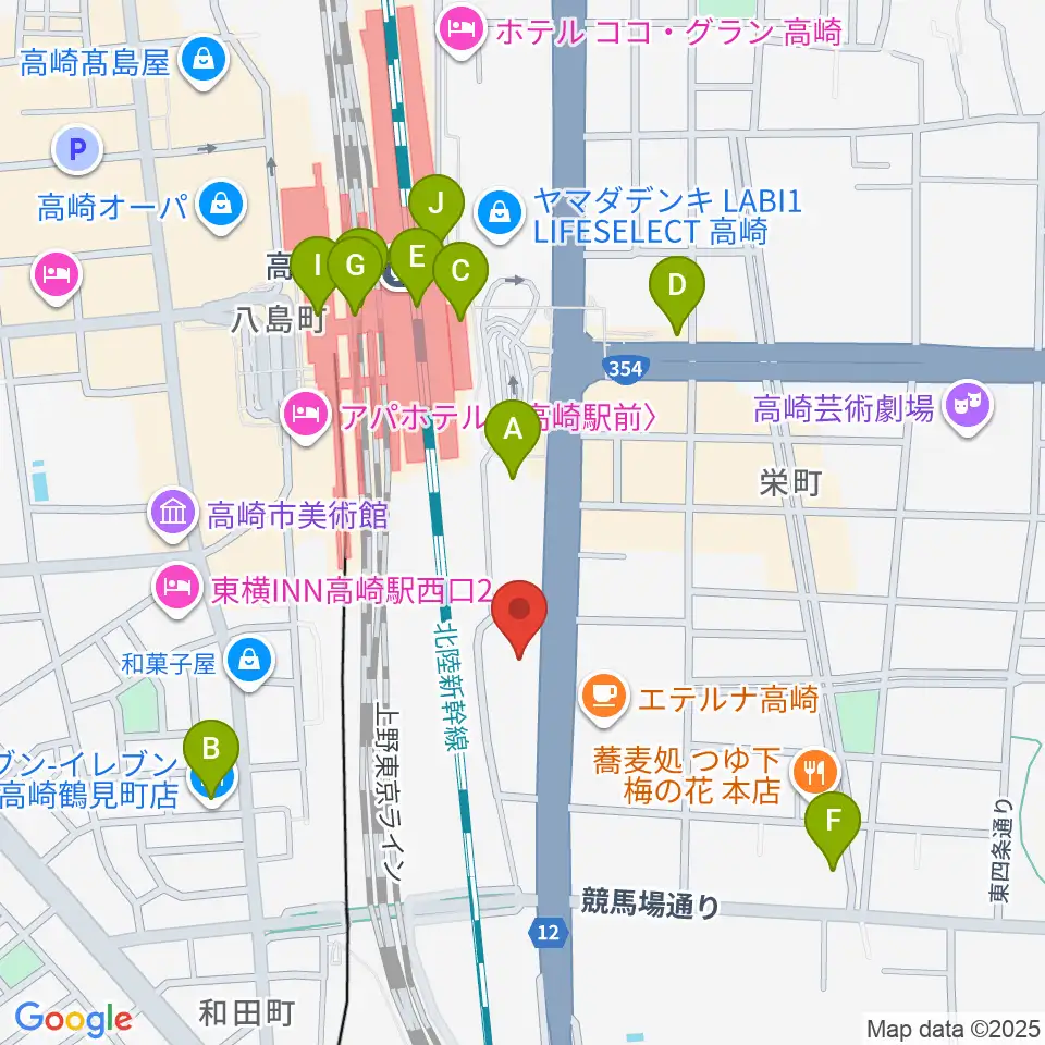 109シネマズ高崎周辺のコンビニエンスストア一覧地図