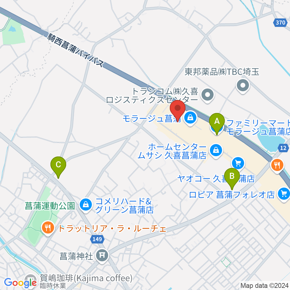 109シネマズ菖蒲周辺のコンビニエンスストア一覧地図