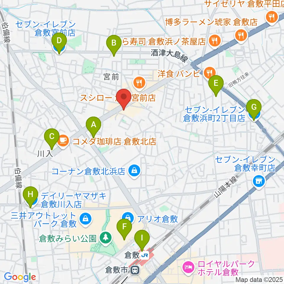 中川楽器周辺のコンビニエンスストア一覧地図