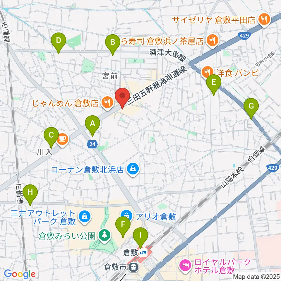 中川楽器周辺のコンビニエンスストア一覧地図