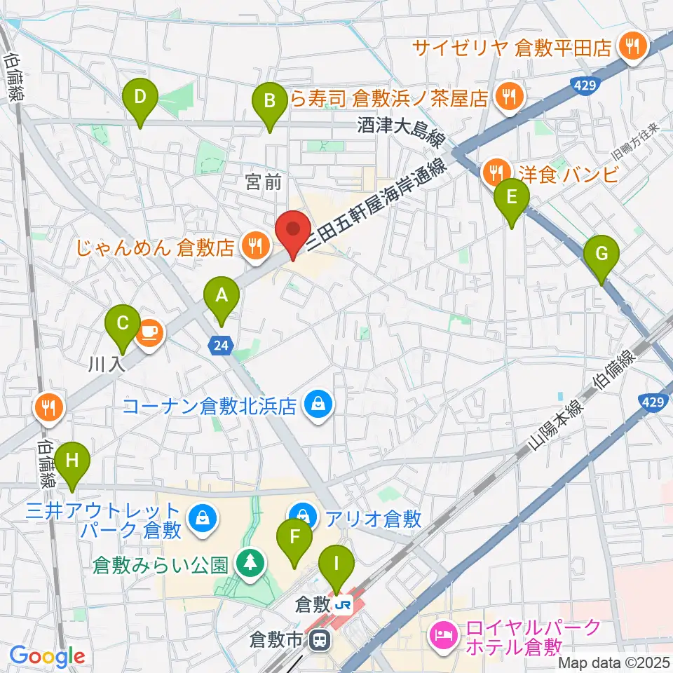 中川楽器周辺のコンビニエンスストア一覧地図