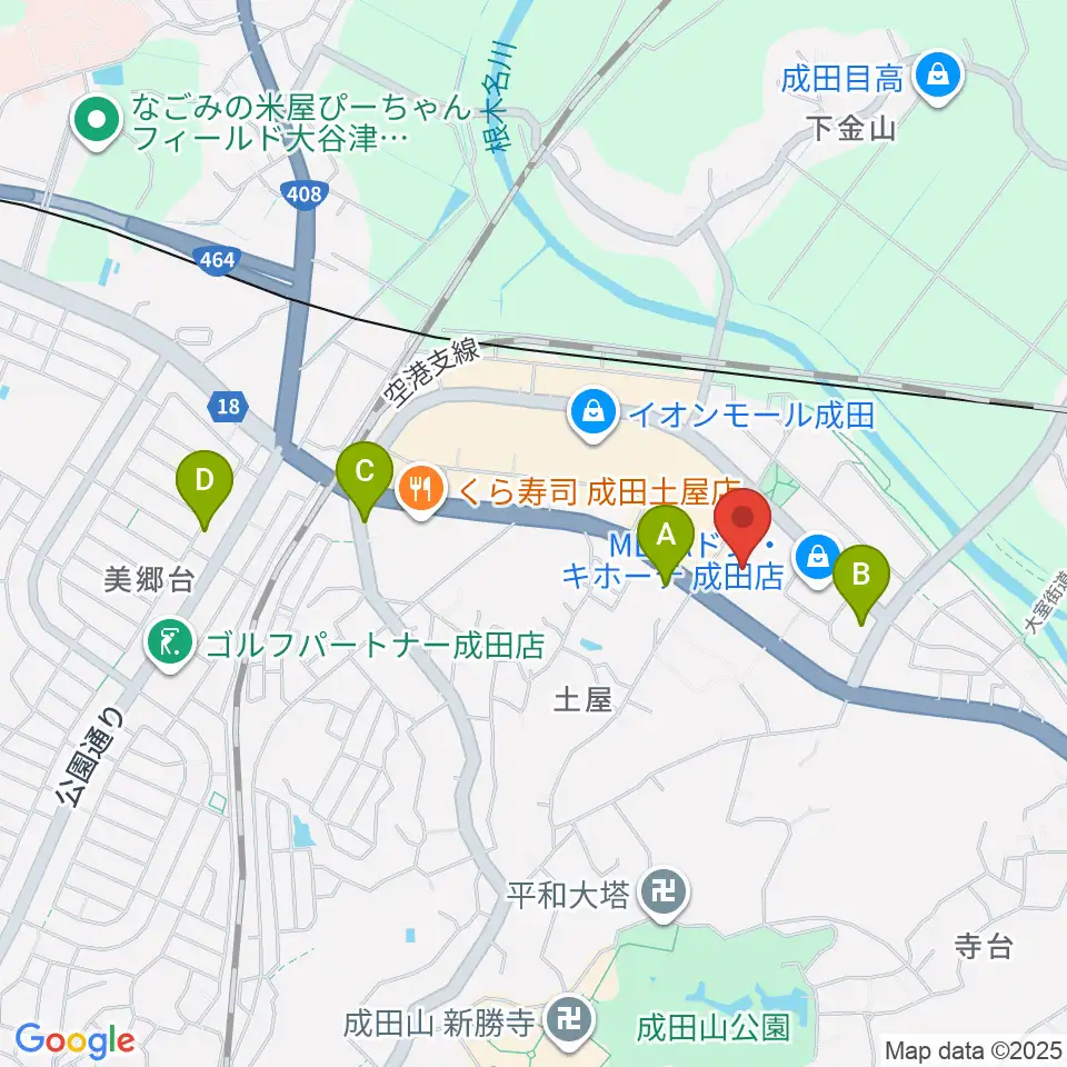 成田HUMAXシネマズ周辺のコンビニエンスストア一覧地図