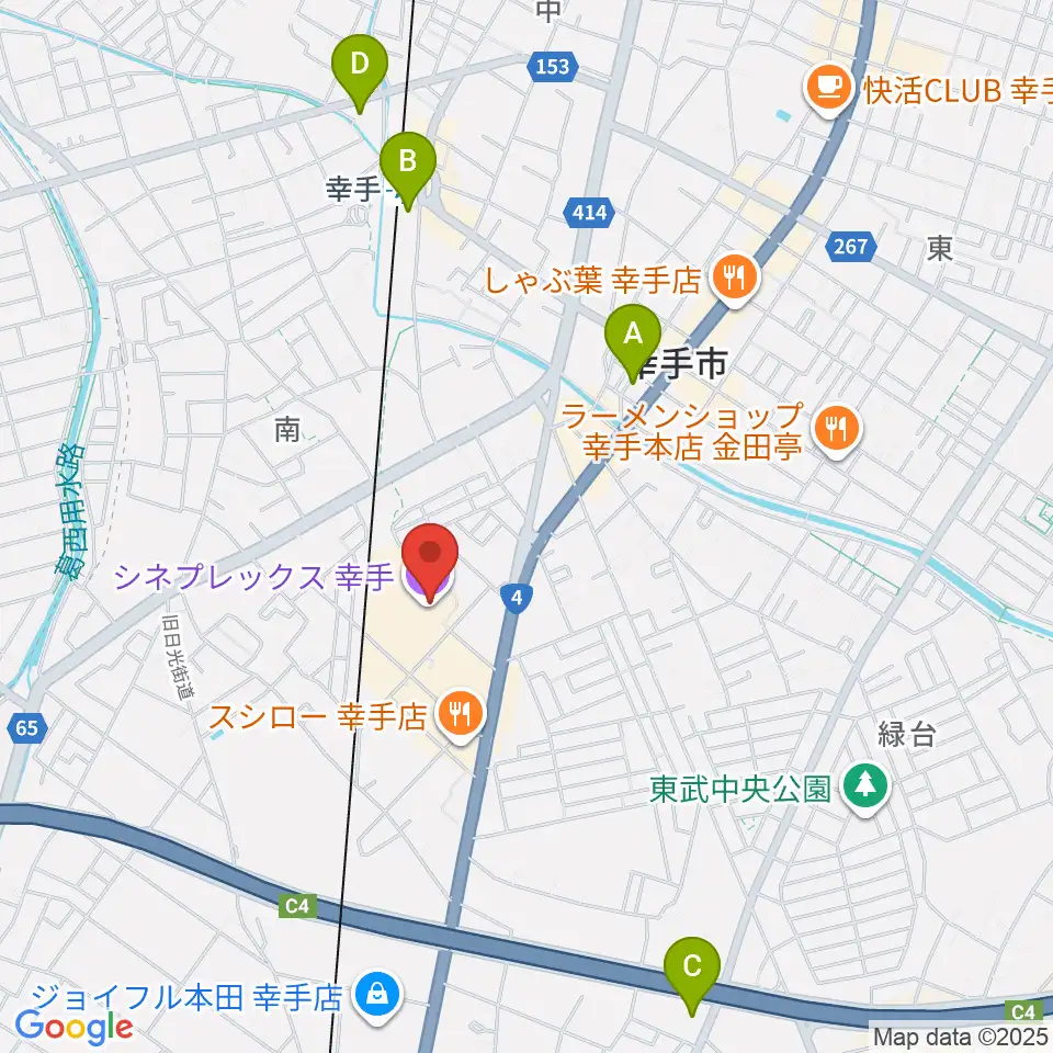 シネプレックス幸手周辺のコンビニエンスストア一覧地図