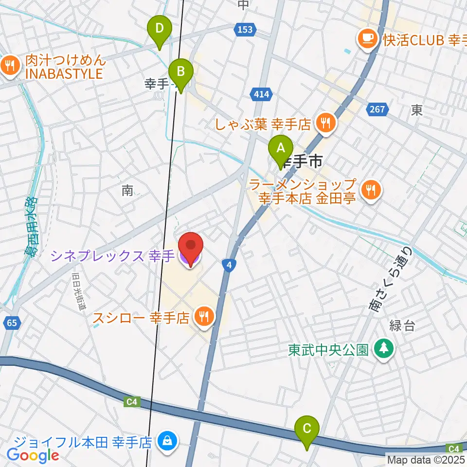 シネプレックス幸手周辺のコンビニエンスストア一覧地図