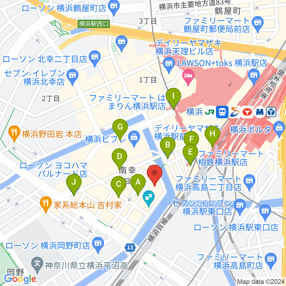 ムービル周辺のコンビニエンスストア一覧地図