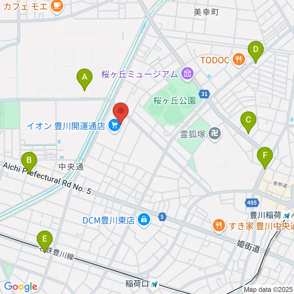 イオンシネマ豊川周辺のコンビニエンスストア一覧地図