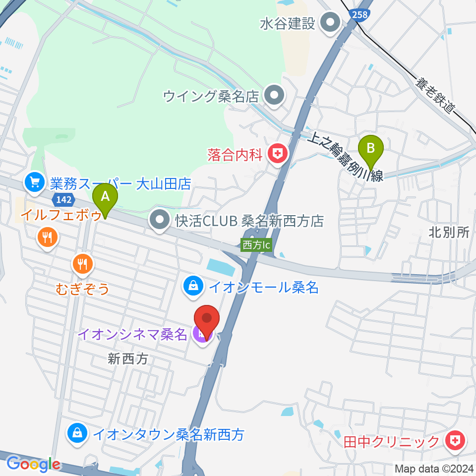 イオンシネマ桑名周辺のコンビニエンスストア一覧地図