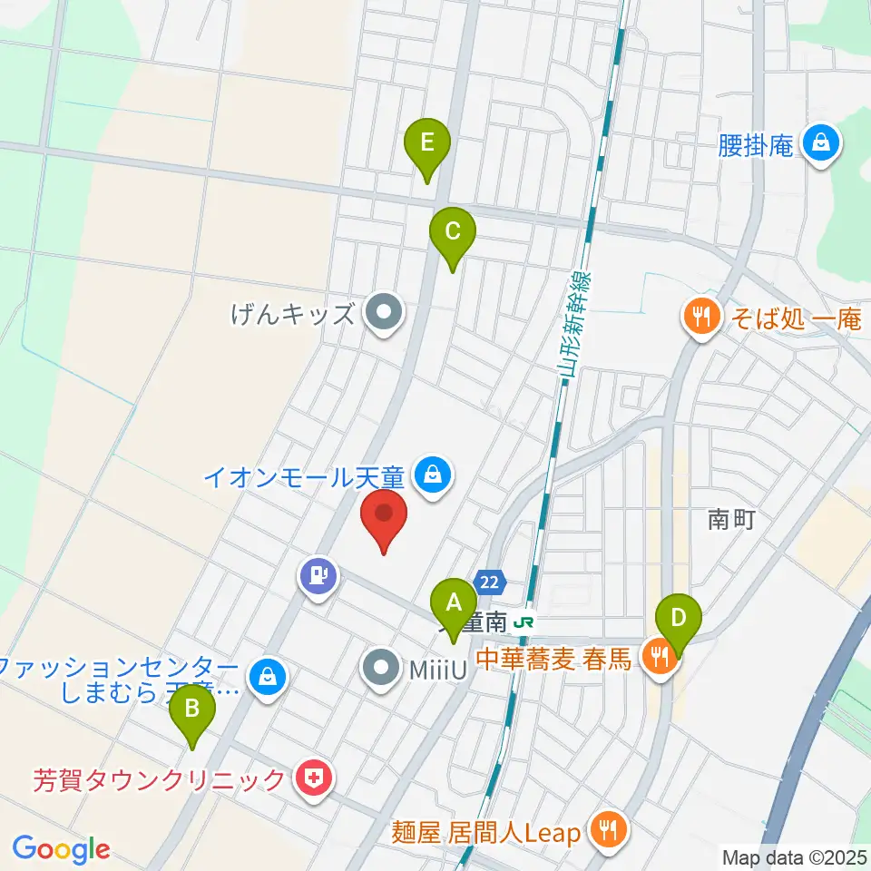 イオンシネマ天童周辺のコンビニエンスストア一覧地図