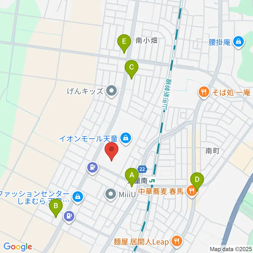 イオンシネマ天童周辺のコンビニエンスストア一覧地図