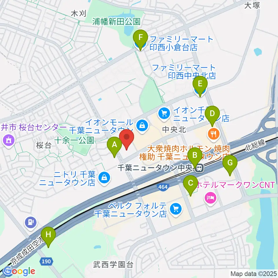 イオンシネマ千葉ニュータウン周辺のコンビニエンスストア一覧地図