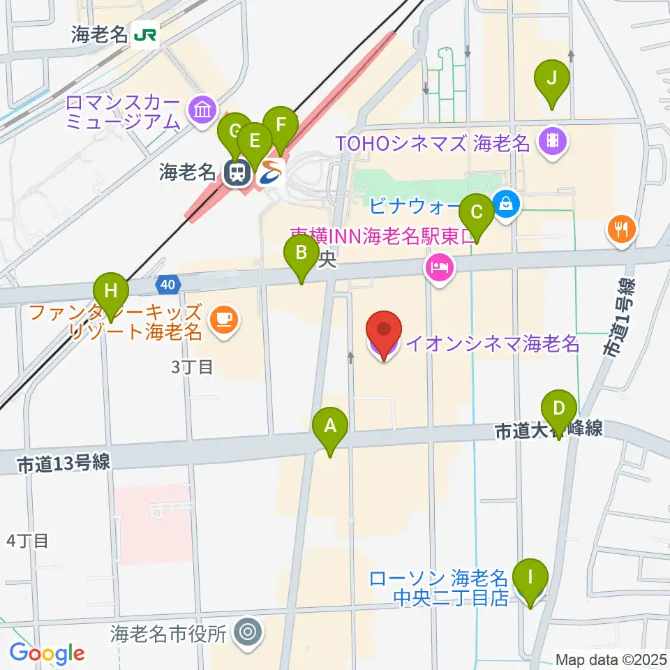イオンシネマ海老名周辺のコンビニエンスストア一覧地図