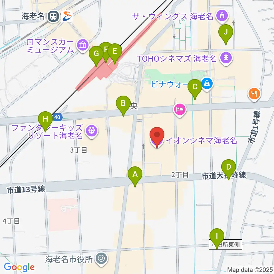 イオンシネマ海老名周辺のコンビニエンスストア一覧地図
