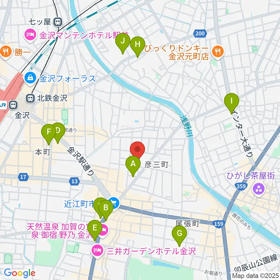 金沢Tsudoh周辺のコンビニエンスストア一覧地図