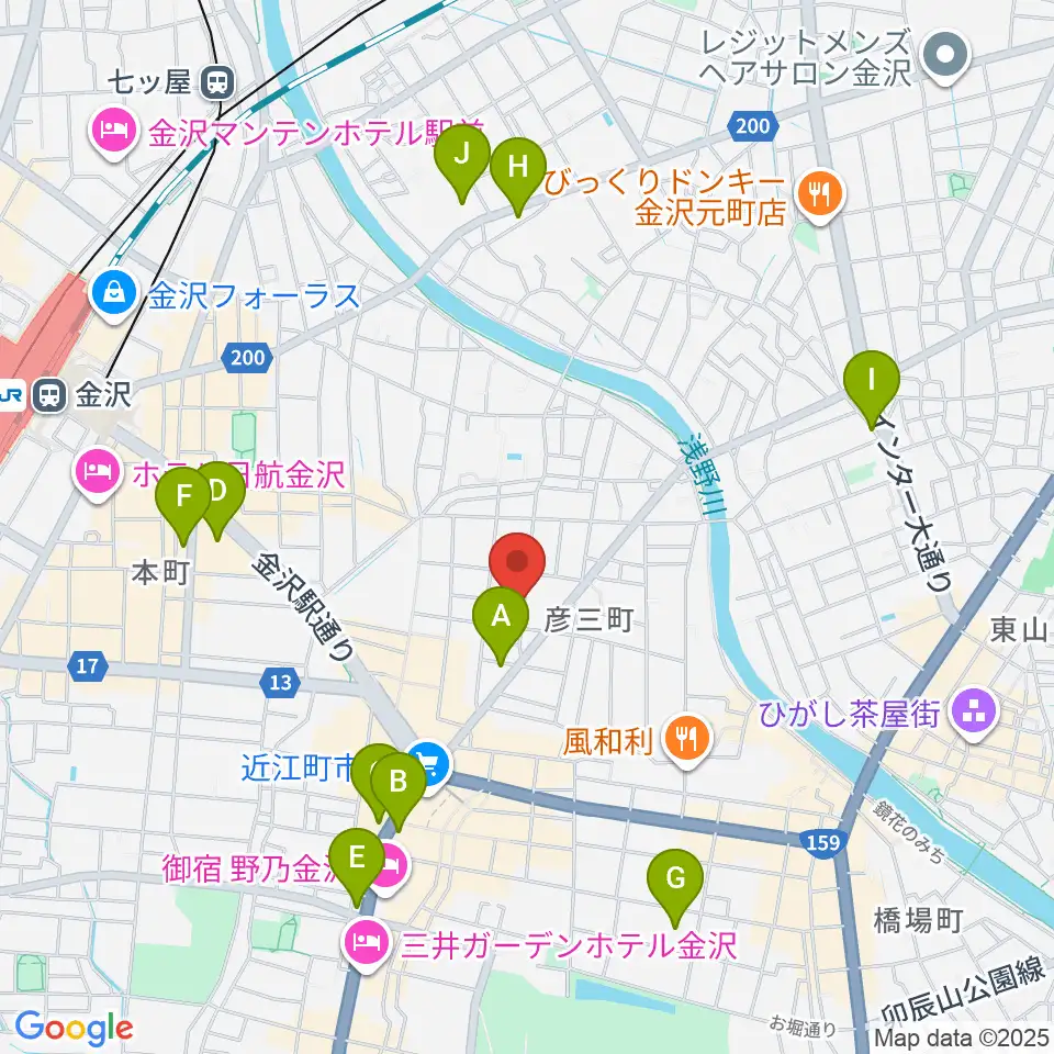 金沢Tsudoh周辺のコンビニエンスストア一覧地図