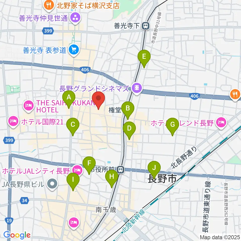 長野相生座・ロキシー周辺のコンビニエンスストア一覧地図