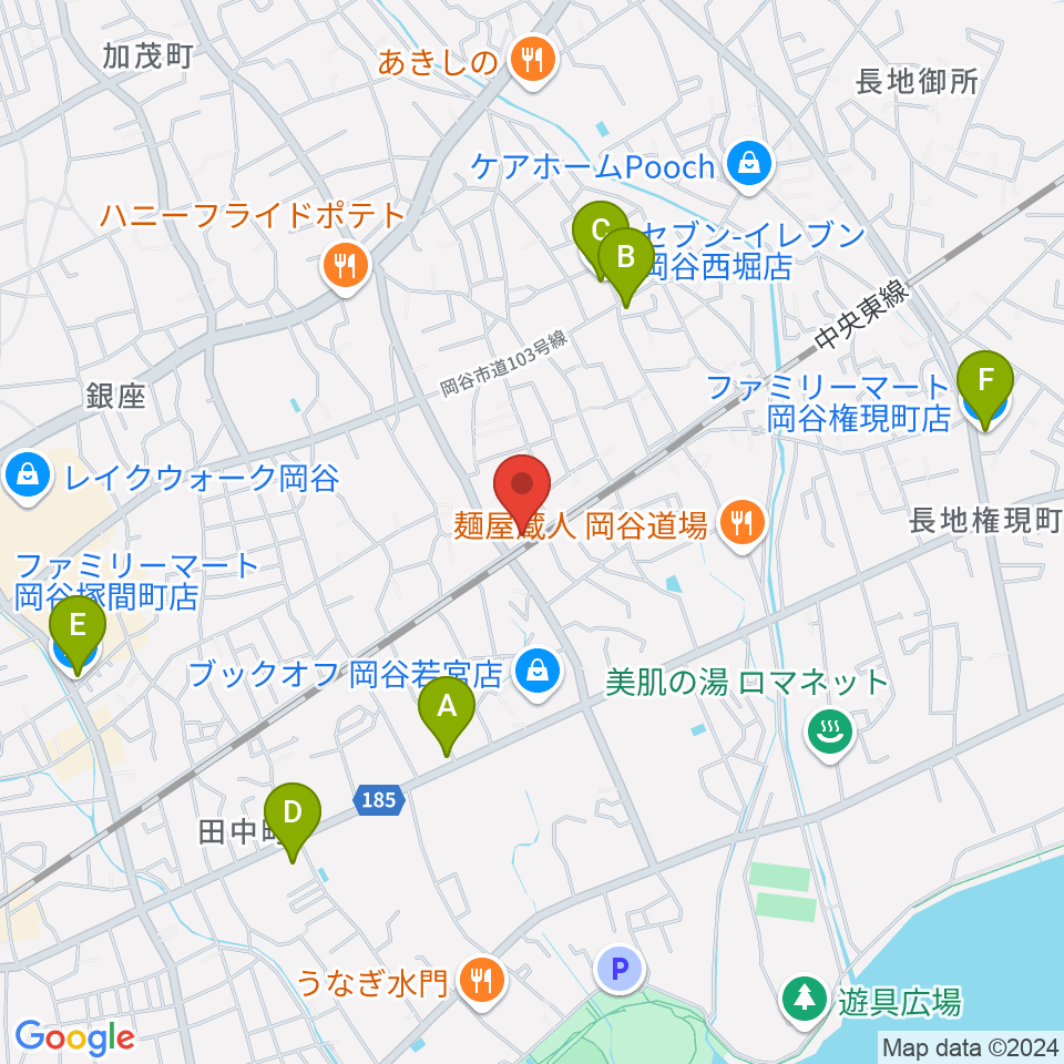 岡谷BAR ASiA周辺のコンビニエンスストア一覧地図