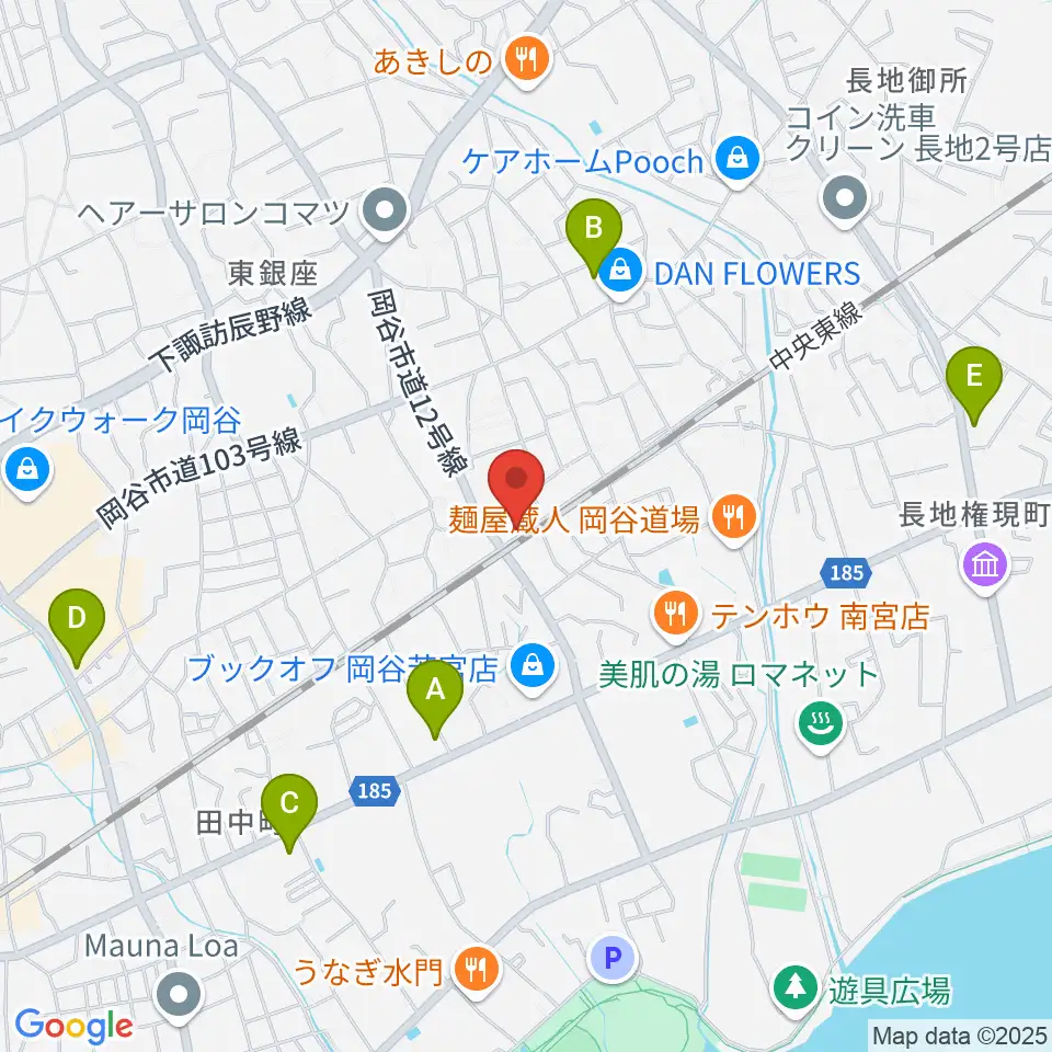 岡谷BAR ASiA周辺のコンビニエンスストア一覧地図