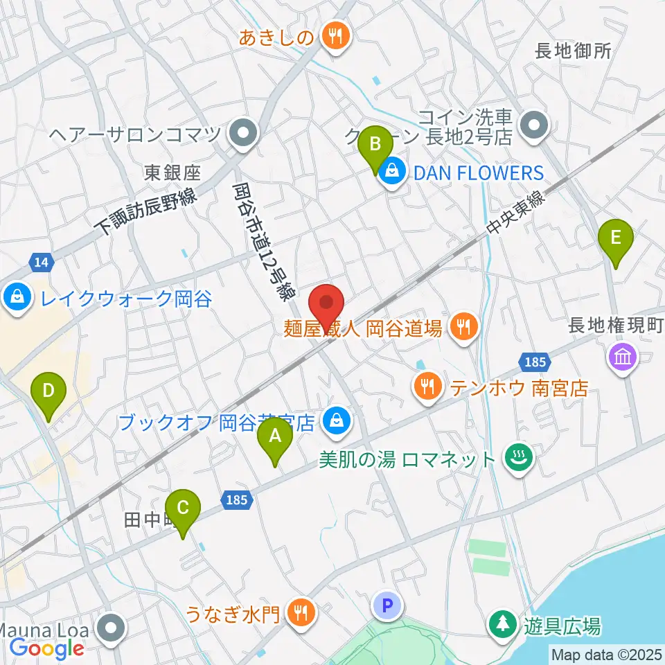 岡谷BAR ASiA周辺のコンビニエンスストア一覧地図
