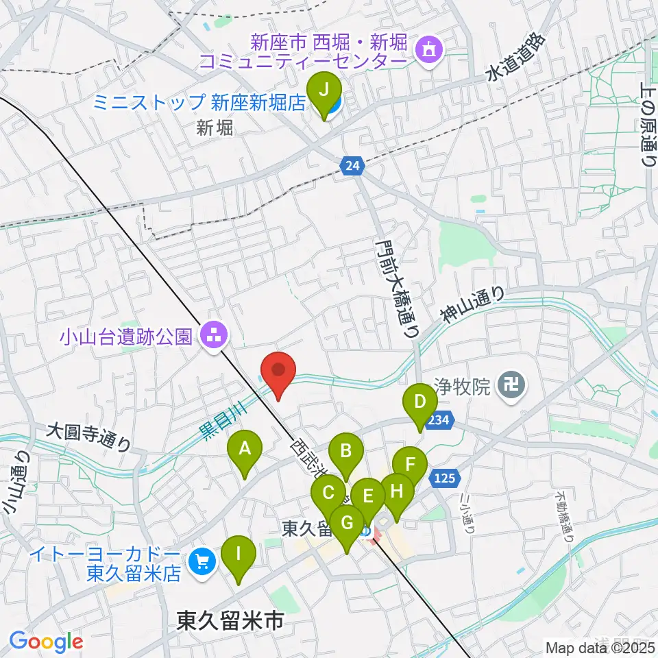 TOKYO854くるめラ周辺のコンビニエンスストア一覧地図
