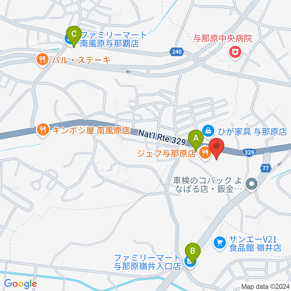 FMよなばる周辺のコンビニエンスストア一覧地図