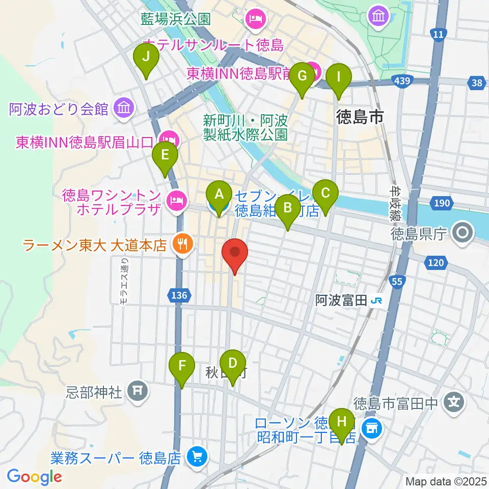 徳島FIGHT CLUB周辺のコンビニエンスストア一覧地図