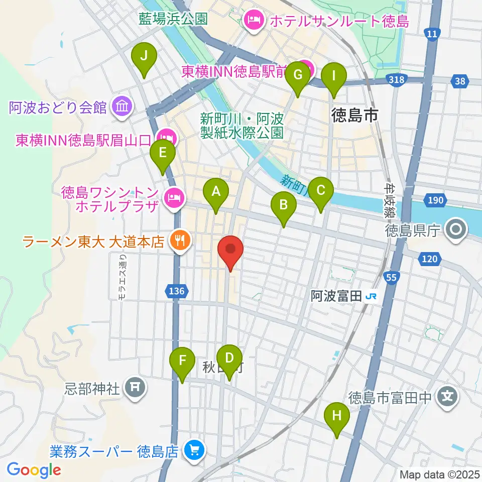 徳島FIGHT CLUB周辺のコンビニエンスストア一覧地図