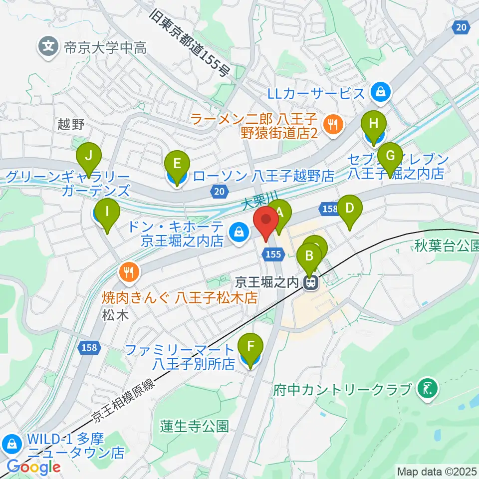 京王堀之内time tokyo周辺のコンビニエンスストア一覧地図