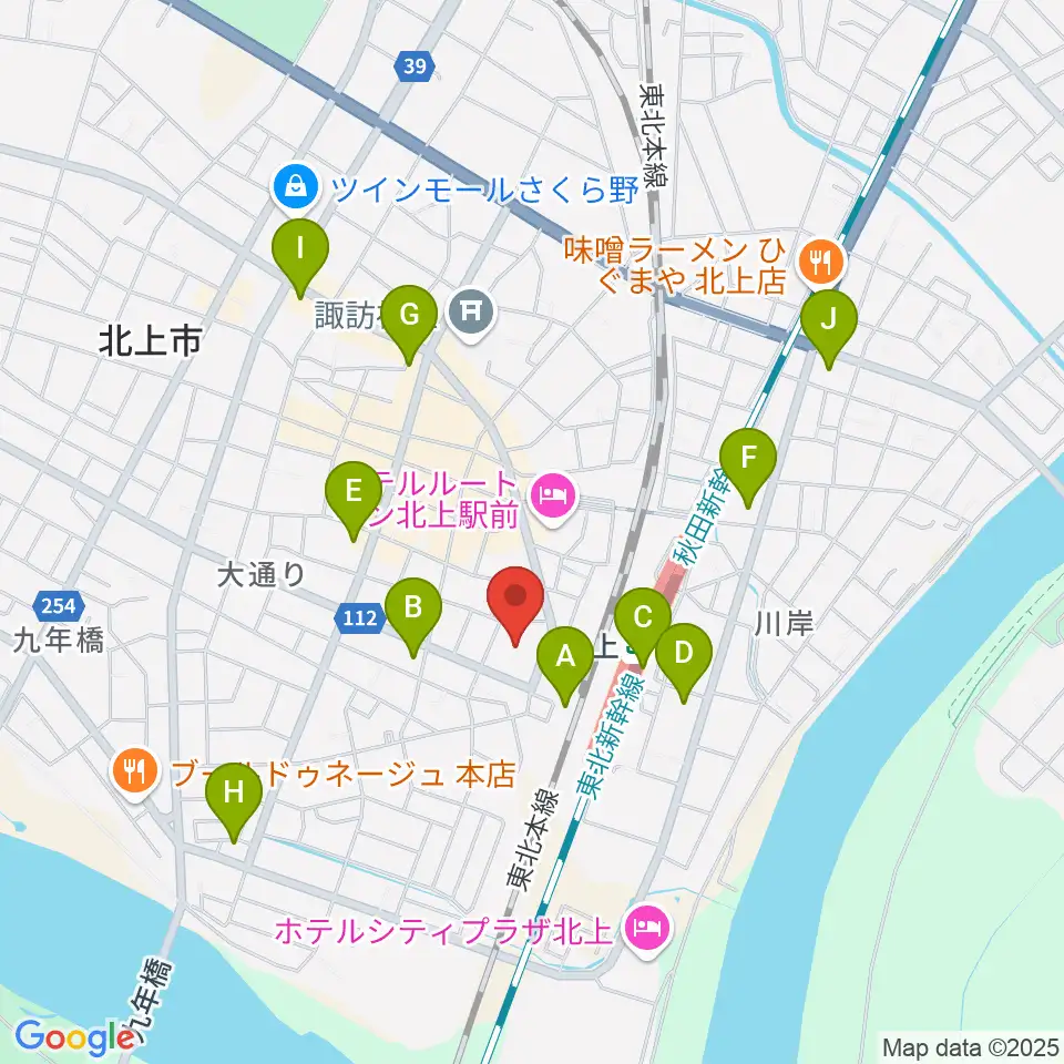 きたかみE&Beエフエム周辺のコンビニエンスストア一覧地図