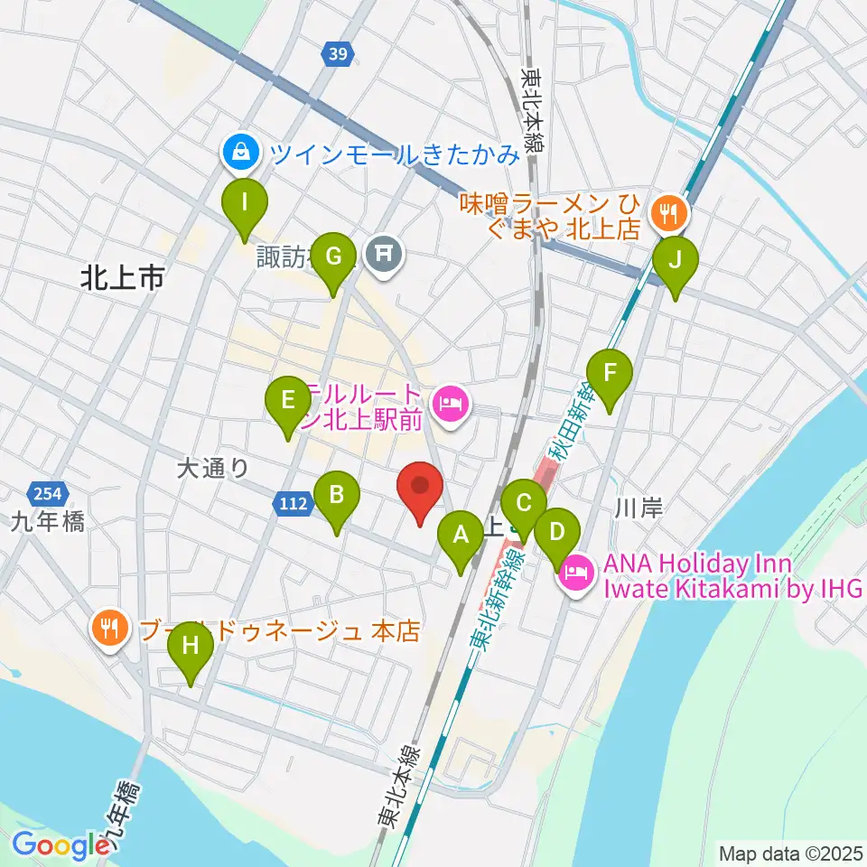 きたかみE&Beエフエム周辺のコンビニエンスストア一覧地図