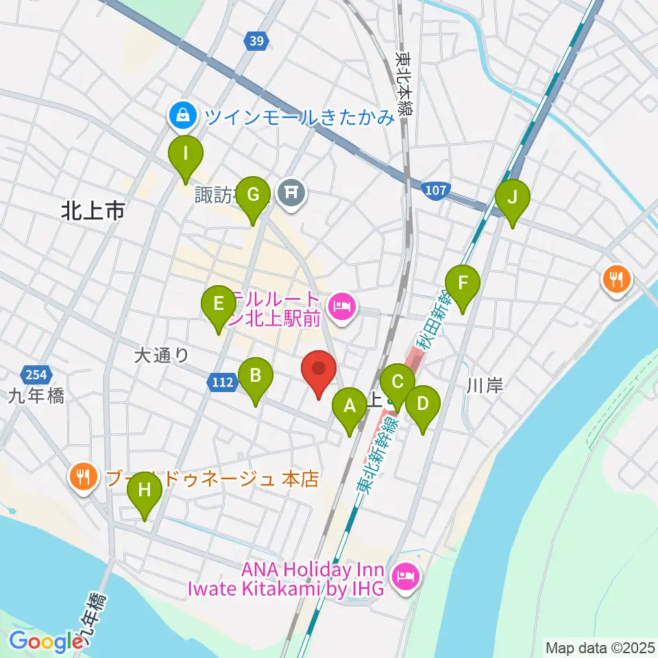 きたかみE&Beエフエム周辺のコンビニエンスストア一覧地図