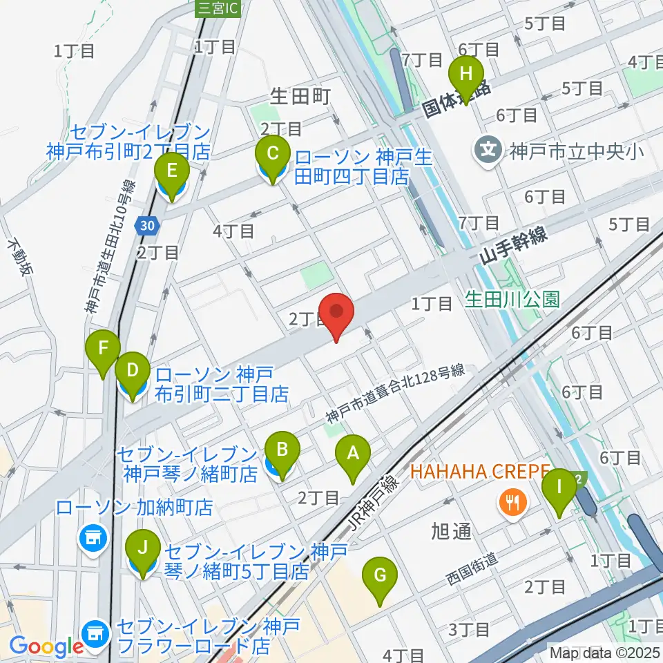 ソアー音楽教室周辺のコンビニエンスストア一覧地図