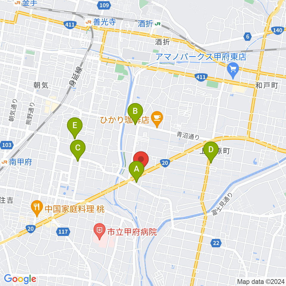 ボデガースタジオ周辺のコンビニエンスストア一覧地図