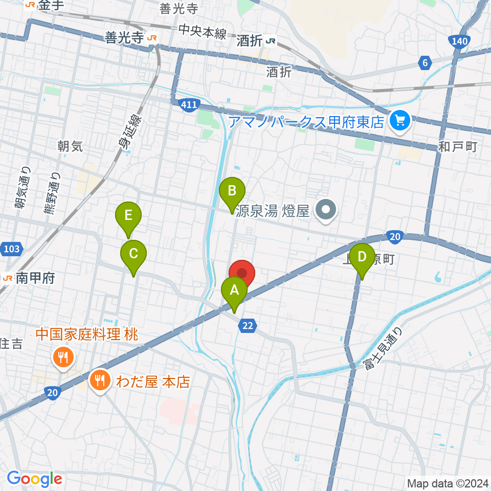 ボデガースタジオ周辺のコンビニエンスストア一覧地図