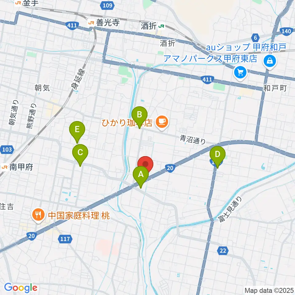 ボデガースタジオ周辺のコンビニエンスストア一覧地図