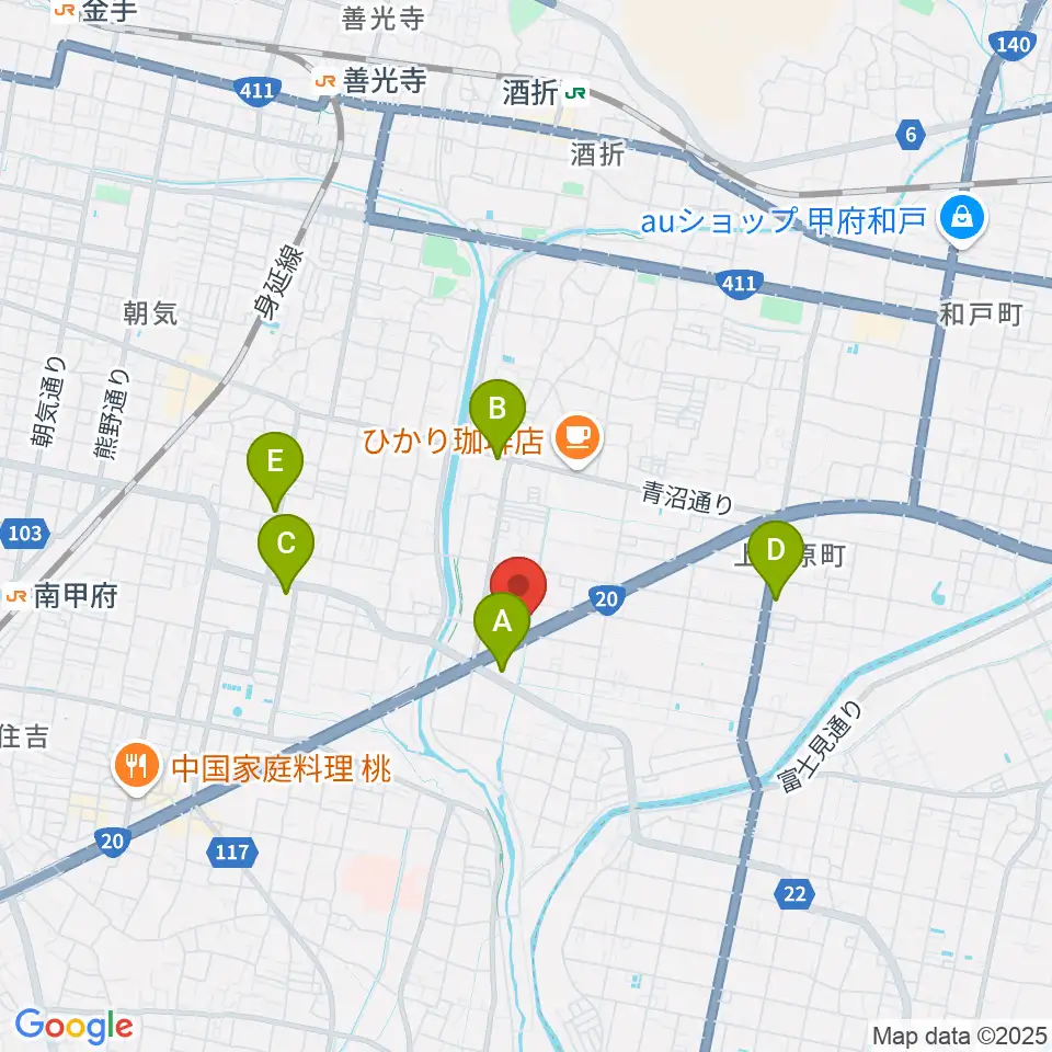 ボデガースタジオ周辺のコンビニエンスストア一覧地図