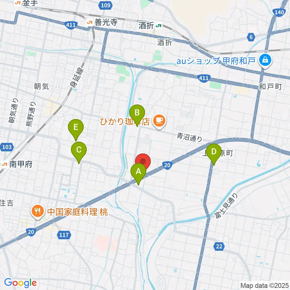 ボデガースタジオ周辺のコンビニエンスストア一覧地図