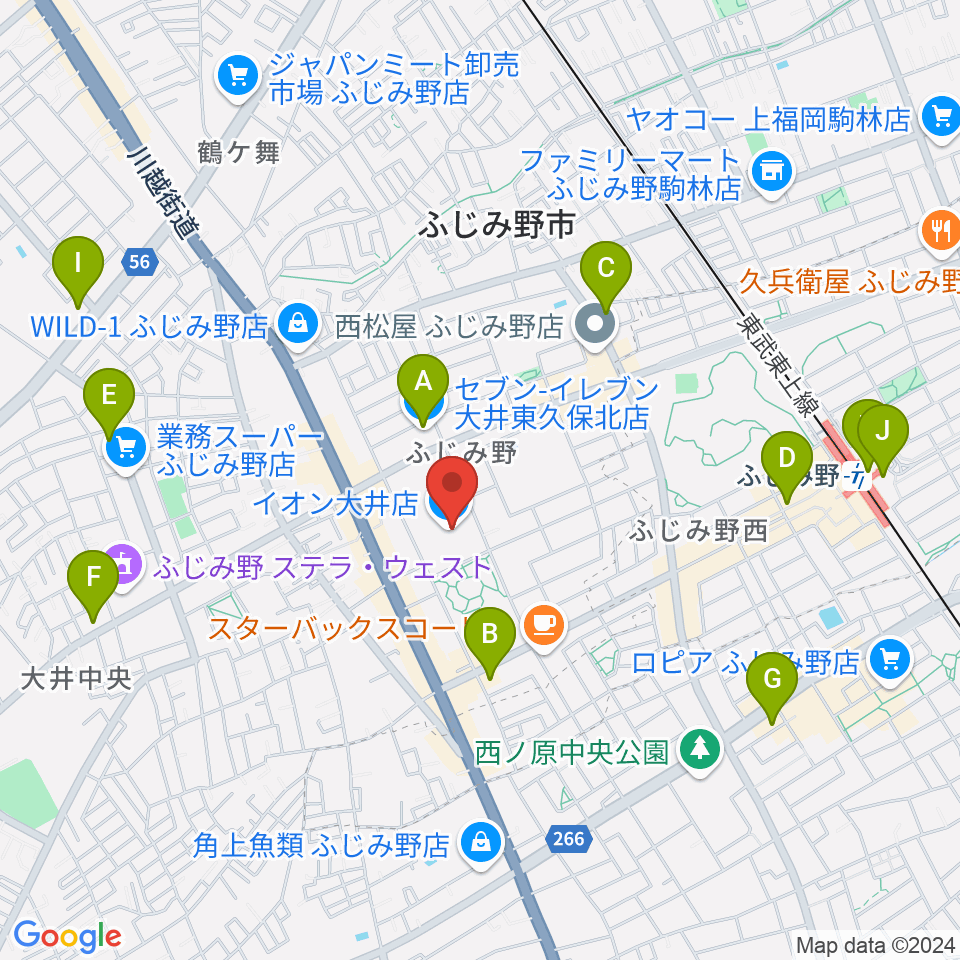 イオンシネマ大井周辺のコンビニエンスストア一覧地図