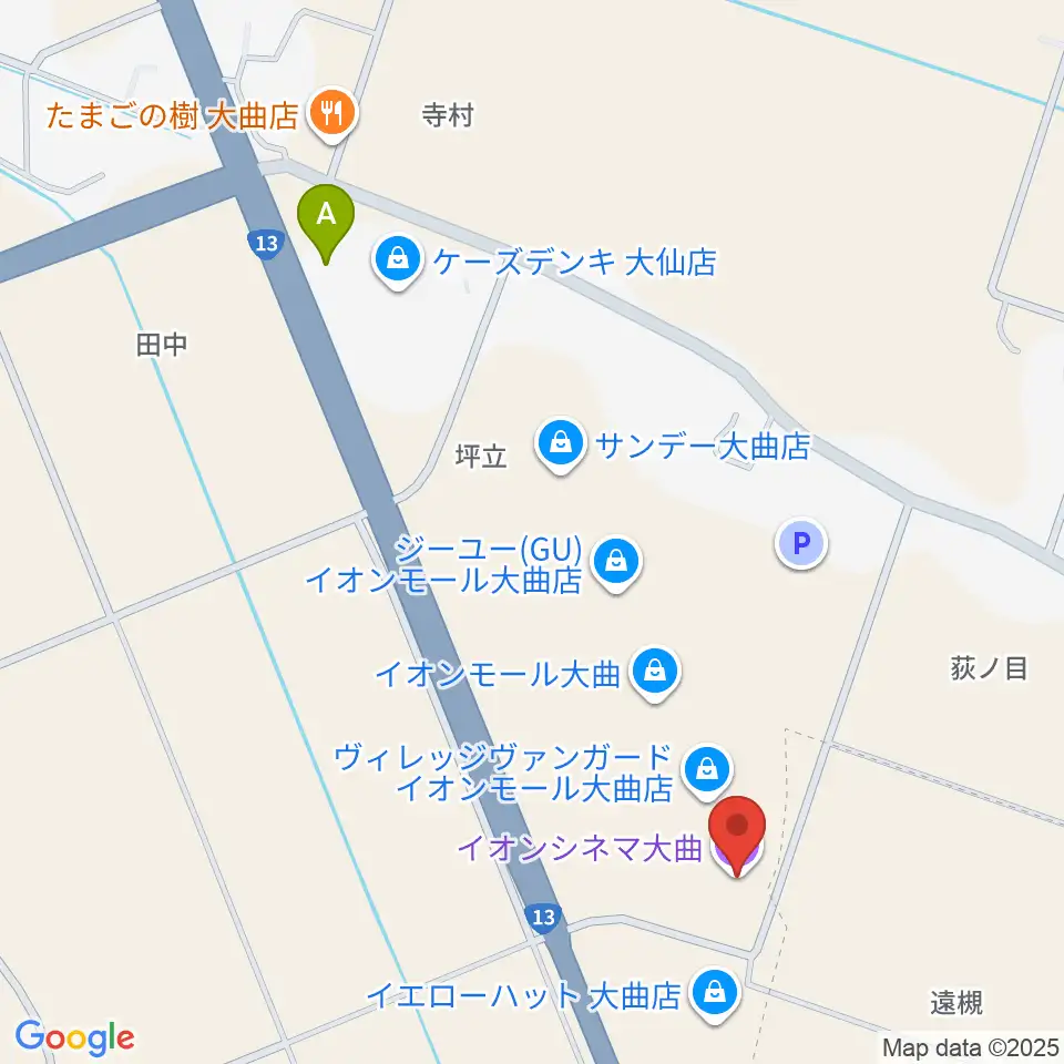 イオンシネマ大曲周辺のコンビニエンスストア一覧地図