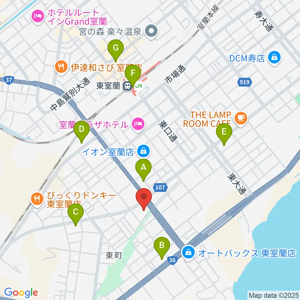 ディノスシネマズ室蘭周辺のコンビニエンスストア一覧地図