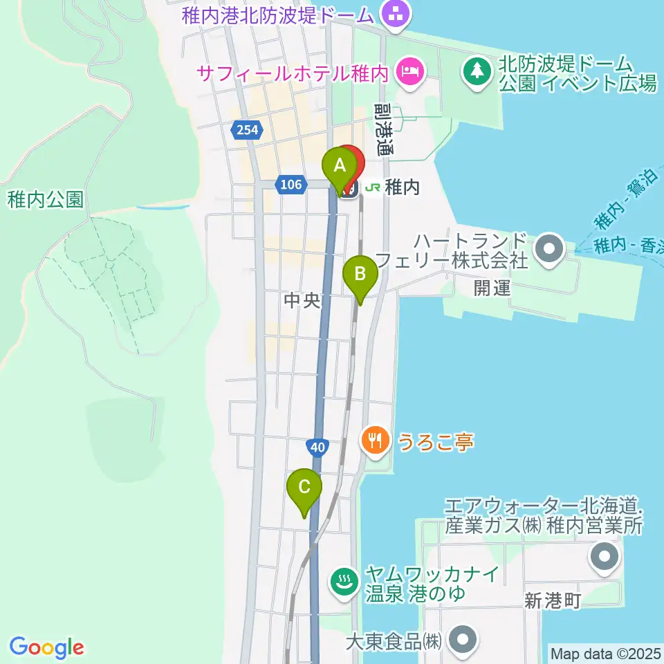 T・ジョイ稚内周辺のコンビニエンスストア一覧地図