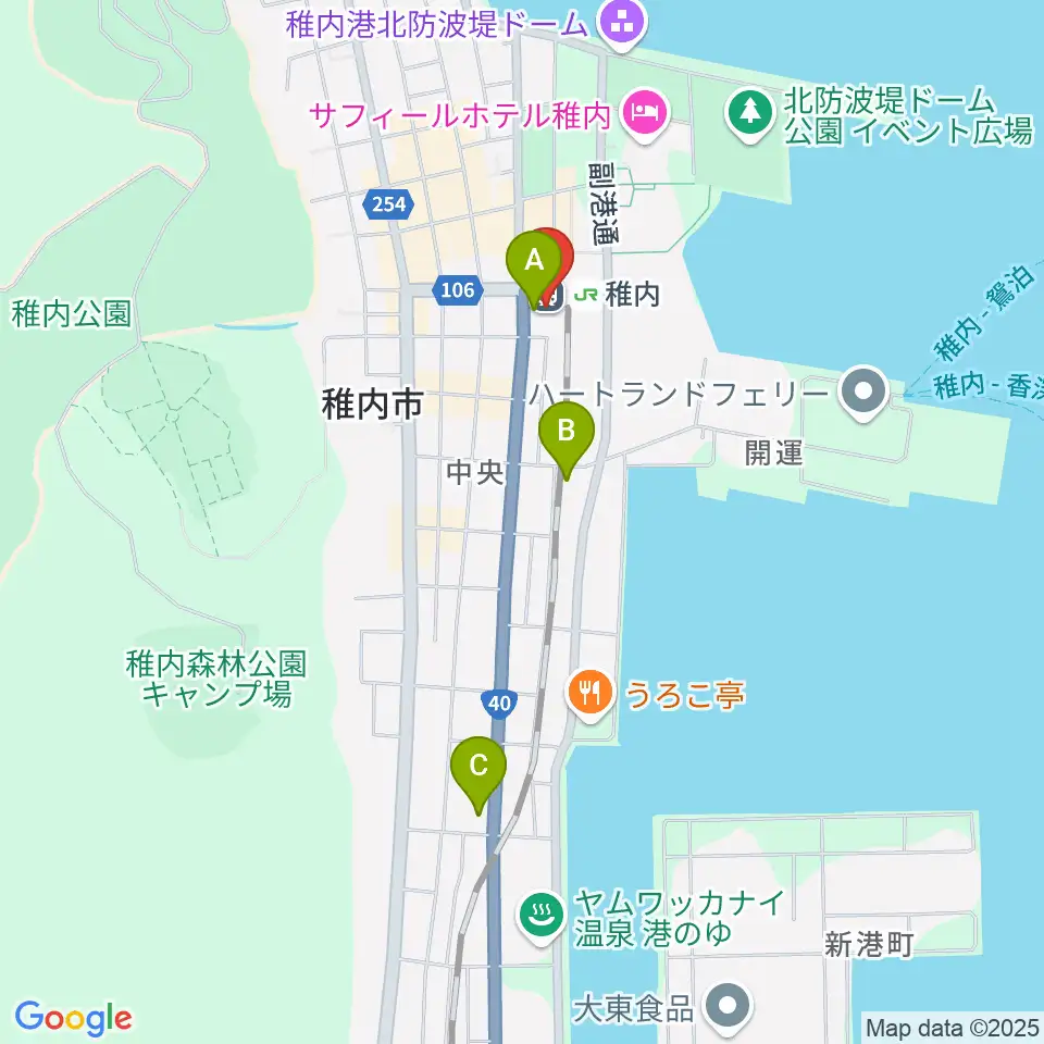 T・ジョイ稚内周辺のコンビニエンスストア一覧地図