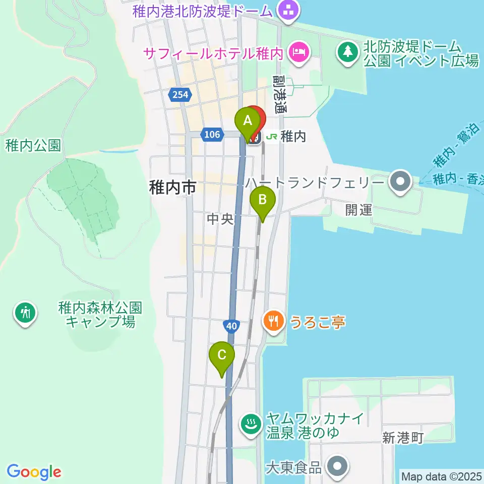 T・ジョイ稚内周辺のコンビニエンスストア一覧地図