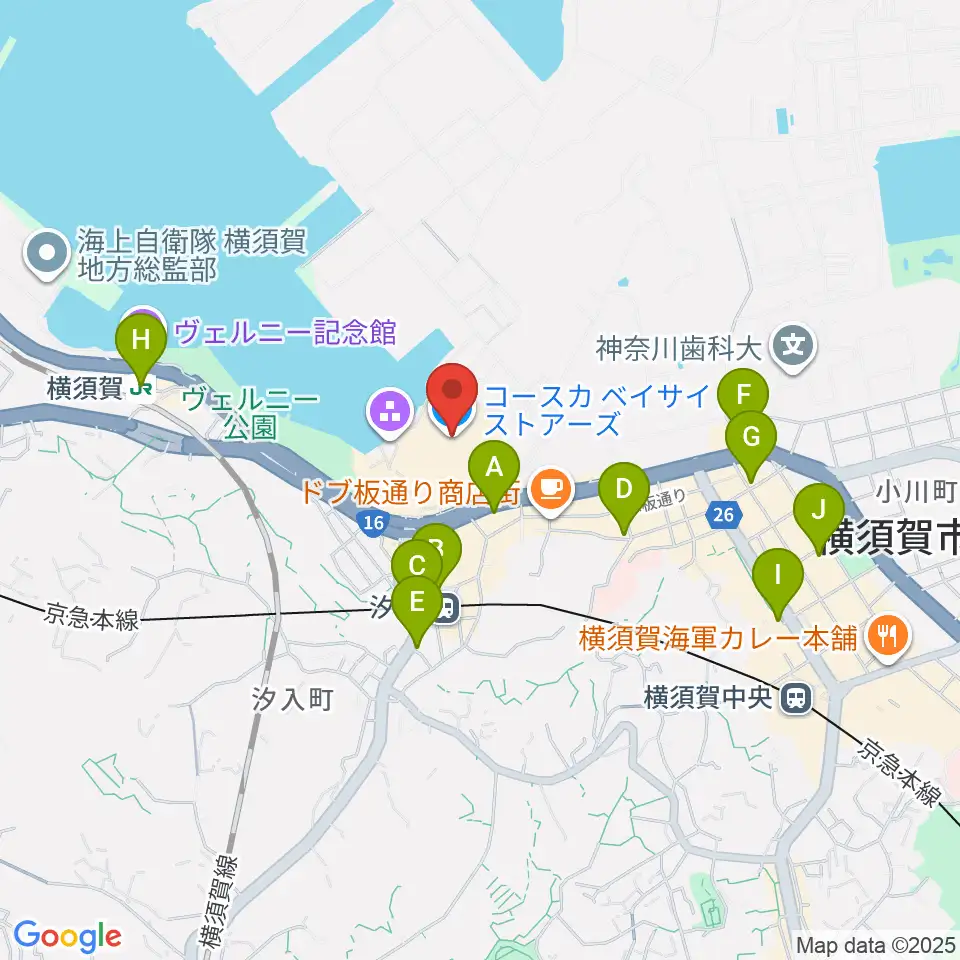 横須賀HUMAXシネマズ周辺のコンビニエンスストア一覧地図