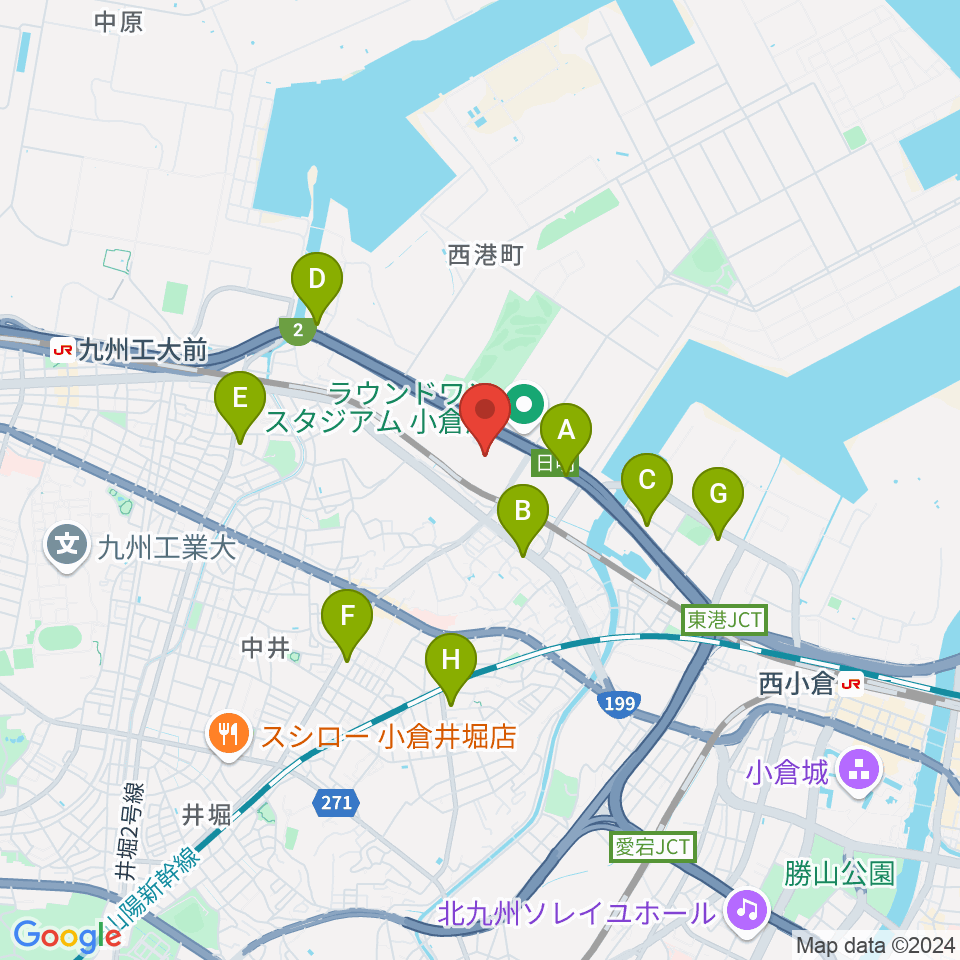 シネマワールド小倉周辺のコンビニエンスストア一覧地図